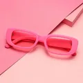 Y2k lunettes de soleil élégantes pour femmes hommes Macaron rose petit Rectangle lunettes de soleil