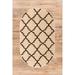 Well Woven Ellie Modern Bold Trellis Diamond Pattern Ivory Oval Rug - 2'6" x 4'2"