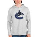 Men's Antigua Heathered Gray Vancouver Canucks Absolute Pullover Hoodie