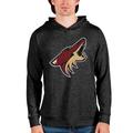 Men's Antigua Heathered Black Arizona Coyotes Absolute Pullover Hoodie