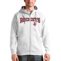 Men's Antigua White Houston Rockets Victory Full-Zip Hoodie