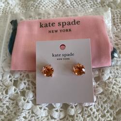 Kate Spade Jewelry | Kate Spade Light Peach Rise And Shine Earrings | Color: Gold/Pink | Size: Os