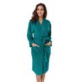 SIORO Womens terry towelling bathrobe Cotton Dressing Gowns Calf Length Lightweight Soft Robes for Shower Spa Hotel Holiday, peacock, M