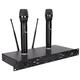 ciciglow Wireless microphone system, wireless microphone set, UHF radio microphone, with 2 hand microphones, 100 channels, 2 antenna diversity, 8 audio segments, for vocals, speech(black)