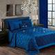 Prime Linens Crushed Velvet Quilted Bedspread Comforter Set 3 Piece Super Soft Bed Throw Diamond with 2 Pillow Cases (Royal Blue, Super King 3 Piece)