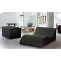 Lit pliant Annabella, Pouf convertible en lit double, 100% Made in Italy, Pouf convertible en