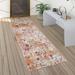 Modern Area Rug Boho Style colorful Diamond pattern in Cream and Red
