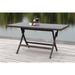 SAFAVIEH Outdoor Living Dilettie Brown PE Wicker Rectangle Folding Table - 55.1" W x 31.5" D x 28.3" H