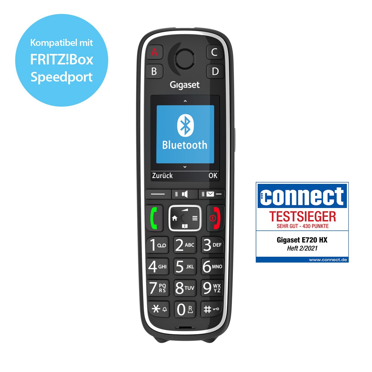 Gigaset E720HX DECT-Mobilteil - Schnurloses Senioren-Telefon
