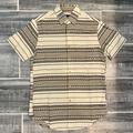 J. Crew Shirts | J.Crew Embroidered Stripe Pattern Short Sleeve Shirt Mens Xs | Color: Brown/Tan | Size: Xs