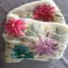 Free People Accessories | Free People Anthropologie Floral Mohair Scarf | Color: Cream/Pink | Size: Os