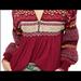 Free People Sweaters | Euc! Free People Winter Print Half Zip Babydoll Sweater Red Print S Oversized | Color: Red | Size: S