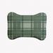 e by design Scotish Plaid Bone Shape Pet Feeding Placemat in Green | 0.5 H x 19 W x 14 D in | Wayfair PMBGN162GR15GR12-S