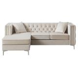 Brown Reclining Sectional - Rosdorf Park Avisha 87" Wide Velvet Reversible Sofa & Chaise Upholstery/Velvet | 30 H x 87 W x 64 D in | Wayfair
