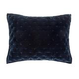 Rosdorf Park Annita Solid Quilted Faux Silk Velvet Romantic Western Decorative Pillow Sham in Black | 21 H x 34 W in | Wayfair