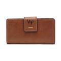 Women's Fossil Brown Wake Forest Demon Deacons Leather Logan RFID Tab Clutch