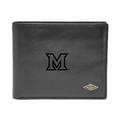 Men's Fossil Black Miami University RedHawks Leather Ryan RFID Flip ID Bifold Wallet