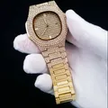 Montres pour hommes en diamant glacé Quartz strass style cubain hip hop Rock cadeaux vente en