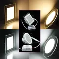 Spot Lumineux LED Encastrable en Verre Rond ou Carré de 24W Lumière Blanche Chaude Naturelle et