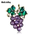 Wuli & baby – broche de raisin en pierre violette pour femme accessoire décontracté de bureau de