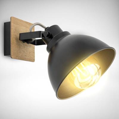 B.k.licht - led Wandlampe Retro schwarz 230V E27 Wandstrahler schwenkbar Vintage Wohnzimmer