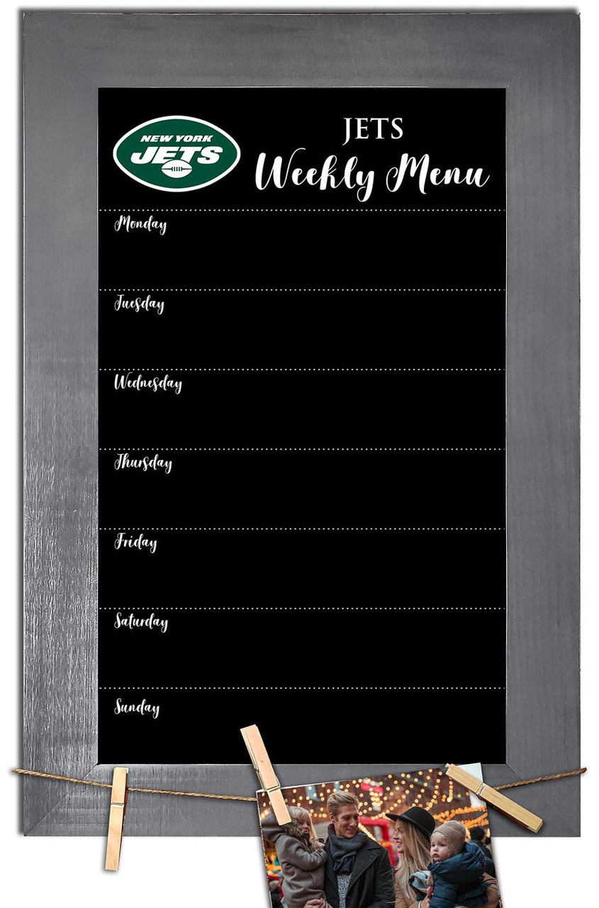 New York Jets Weekly Menu Chalkboard with Frame