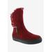 Wide Width Women's Furry Boot by Bellini in Wine (Size 8 1/2 W)