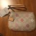 Coach Bags | Coach Wristlet With Floral Print And C-Logos | Color: Cream/Tan | Size: Os