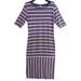 Lularoe Dresses | Lularoe Women Julia Dress Medium Multicolor Form Fitting Mixed Striped Blue Red | Color: Blue/White | Size: M