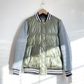 Levi's Jackets & Coats | Levi's Mixed-Media Quilted Varsity Bomber Jacket, Gray/Green, Medium | Color: Gray/Green | Size: M