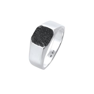 KUZZOI Basic Siegelring Herren Quadrat Matt 925 Silber 66 Image