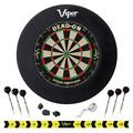 Viper by GLD Products Dead On Sisal Dartscheibe, Zwei Sets Starter Darts, Wurfschnur, Viper Defender, Schwarz