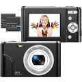 ZORNIK 1080P Digital Camera, Compact Camera 2.4 Inch LCD Rechargeable HD 36 Mega Pixels Digital Zoom for Adults/Seniors/Children (Black - 1080P)