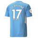 PUMA Manchester City Home Shirt 21/22 with Kevin de Bruyne Printing Blue