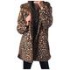 Women Clearance Long, Women Plus Size Leopard Print Faux-Fur' Gilet Long Sleeve Waistcoat Body Warmer Furry Faux Jacket Coat Outerwear Tops for Women UK (Brown, XXL)