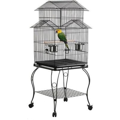 Vogelvoliere Metall Vogelkäfig mit Ständer Wellensittich Käfig Vogelhaus in 3 Form aufbauen Image