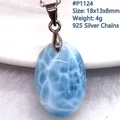 Collier pendentif Larimar bleu naturel pour femmes et hommes perles de cristal pierre à motif