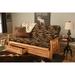 Somette Lodge Storage Futon Set in Natural Finish with Printed Mattress