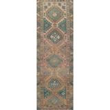 Geometric Bakhtiari Persian Staircase Runner Rug Handmade Wool Carpet - 2'11" x 9'8"