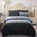 3-Piece Floral Printed Sherpa-Backing Reversible Comforter Set