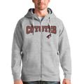 Men's Antigua Heathered Gray Arizona Coyotes Wordmark Victory Full-Zip Hoodie