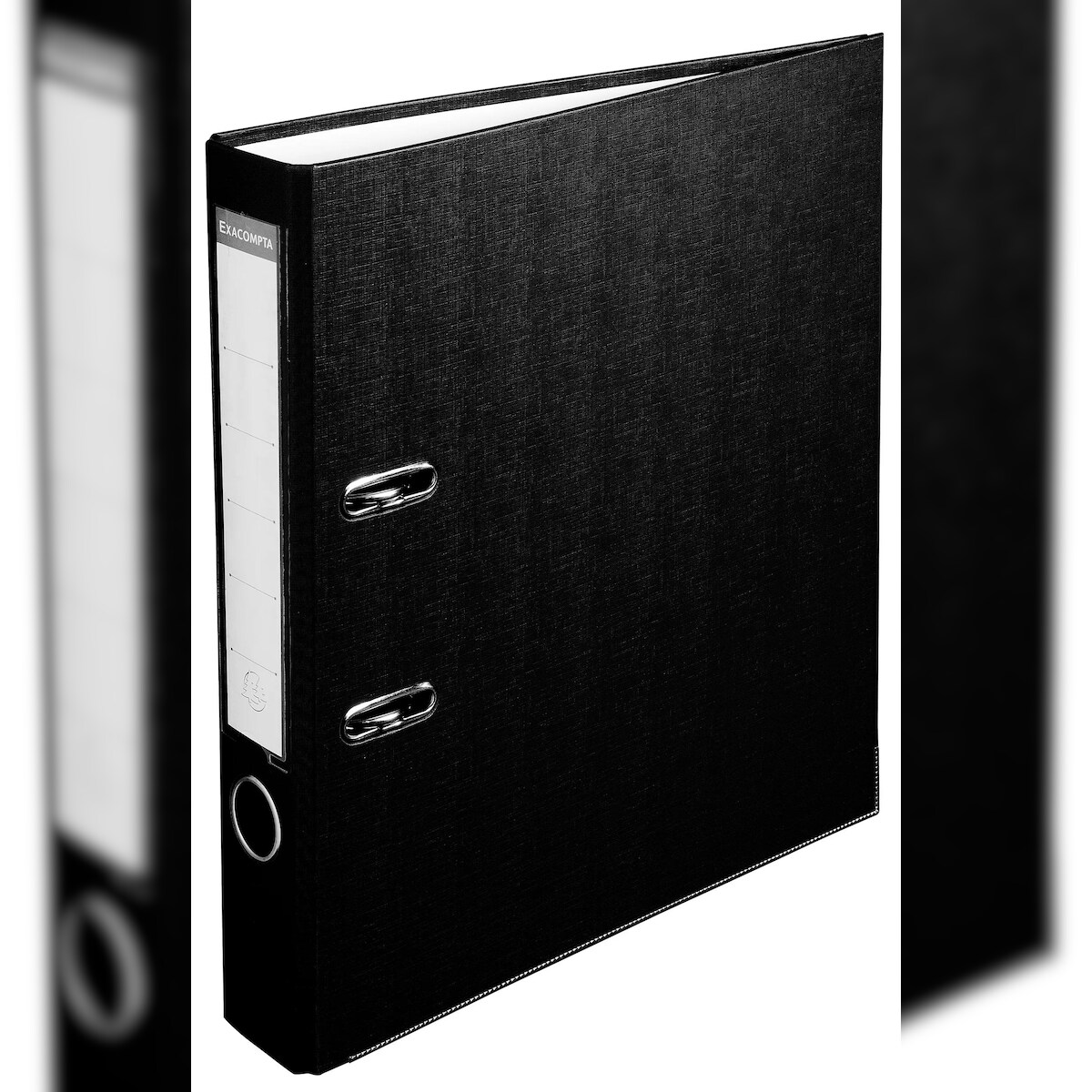 Exacompta 915401B 20x Ordner aus PP mit 2 Ringen, Rücken 50mm, 32x29cm für DIN A4+ - Schwarz Image