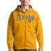 Men's Antigua Gold Pittsburgh Penguins Wordmark Victory Full-Zip Hoodie