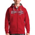 Men's Antigua Red Carolina Hurricanes Wordmark Victory Full-Zip Hoodie