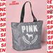 Pink Victoria's Secret Bags | Free With Purchase Nip Vs Pink Logo Gray Tote | Color: Gray/Silver | Size: Os