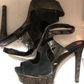 Jessica Simpson Shoes | Jessica Simpson Platform 5iin Shoes Brand New In Box Beautiful Black&Charcoal | Color: Black/Gray | Size: 8