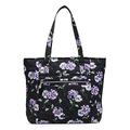 Vera Bradley Damen Performance Twill Vera Tragetasche Handtasche, Floating Plum Pansies