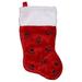 Northlight Seasonal 14" Red w/ Black Paw Prints & White Cuff Christmas Stocking Polyester in Red/White | 15 H x 10 W in | Wayfair NORTHLIGHT N90778