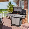 Arlmont & Co. Cledith 4 - Burner Liquid Propane 42000 BTU Gas BBQ Grill w/ Side Burner & Cabinet Stainless Steel/Cast Iron in Gray | Wayfair