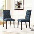 Modway Duchess Button Tufted Vegan Leather Dining Chair Upholstered in Blue | 37.5 H x 18.5 W x 24.5 D in | Wayfair EEI-2231-AZU
